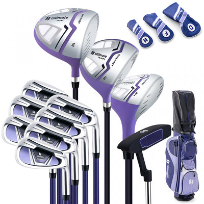 Ultimate Women's Complete Golf Club Set Golf Club Package Set W/ Rain Hood, Right Hand Purple