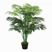 Outsunny 4FT Artificial Tropical Palm Tree Faux Plant with Lifelike Leaves