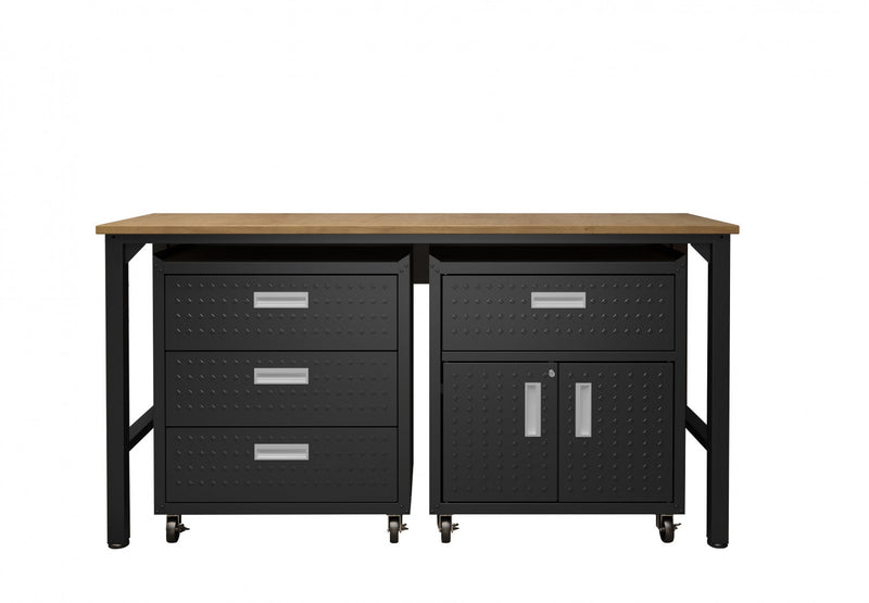 Fortress Modern 3-Piece Garage Set in Charcoal Gray Garage Storage