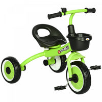Qaba Tricycle For Toddler 2-5 Year Old Girls And Boys, Toddler Bike With Adjustable Seat, Basket, Be