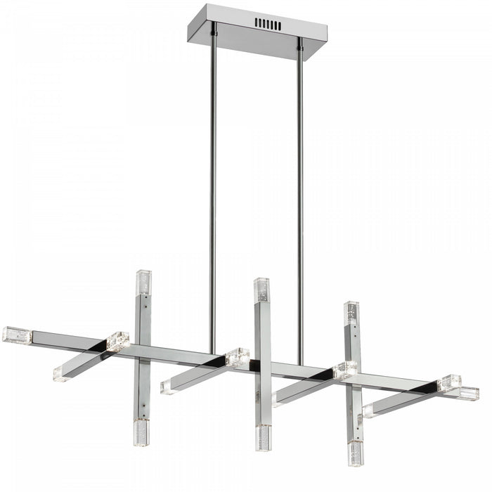 Dainolite Francesca Horizontal Chandelier 48w Polished Chrome Acrylic Diffuser Lamp