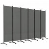 Outsunny 6 Panel Folding Privacy Screen, Uv30+ Room Divider, Dark Grey