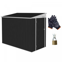 Outsunny 4' X 8' Steel Garden Storage Shed Lean To Shed Outdoor Metal Tool House With Lockable Door