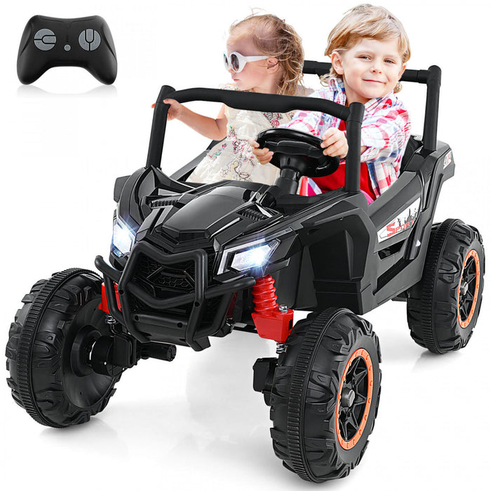 Costway 24v Kids Ride On Utv With 4 X 100w Powerful Engine Remote Control High/low Speed Black