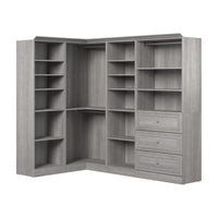 Bestar Versatile 97 W Walk-In Closet Organizer - Platinum Grey