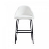 Gracie Modern Metal Upholstered Barstool in White and Black Bar Stool