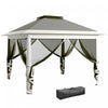 Outsunny 11' X 11' Pop-up Gazebo With Double Roof Carrying Bag, Dark Grey