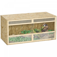 PawHut Reptile Terrarium, 58 Gallon Reptile Tank w/ Transparent Sliding Doors, Breathable Mesh for Bearded Dragon, Lizards, Horned Frogs, Snakes and Chameleons, 39