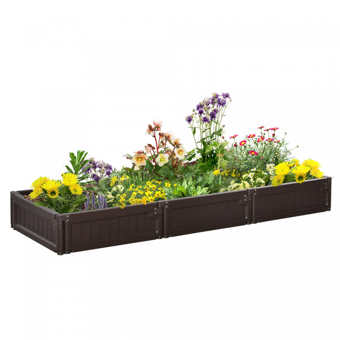 Outsunny 46\" X 46\" Raise Garden Bed Kit, Planter Box Above Ground For Flowers, Herb, Vegetables, Outdoor Garden Backyard With Easy Assembly, Brown