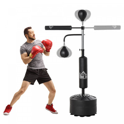 Soozier Standing Punching Bag With 2 Speed Balls, 360° Reflex Bar, Black