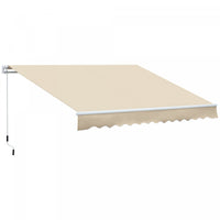 Outsunny 12' X 8' Retractable Awning Patio Awnings Sun Shade Shelter Cream