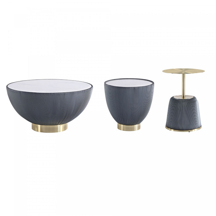 Anderson Modern 3-Piece Coffee Table & End Table Set in Gray