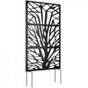 Outsunny 72\" x 38\" Metal Outdoor Privacy Screen, Black