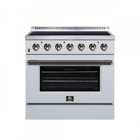 Forno Galiano 36 Inch Freestanding Electric range, 5 radiant burners, 5.36 cu.ft., White - FFSEL6083-36WHT Electric Range 