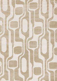 Leopold Modern Mid-Century Beige Cream Area Rug - 2'7