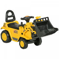 Homcom Ride-on Toy Bulldozer With Bucket Horn Steering Wheel Storage Toddlers For 3 Years Old, Yello