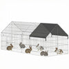PawHut Metal Chicken Coop, 71\" x 29.5\" x 29.5\" Small Animal Cage, Chicken Run for Yard, Portable Poultry Cage w/ UV-Resistant Cover for Rabbits, Ducks, Turtles, Guinea Pigs, Black
