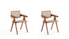 Hamlet Industry Chic Wood Armchair in Natural - Set of 2 Dining Chair