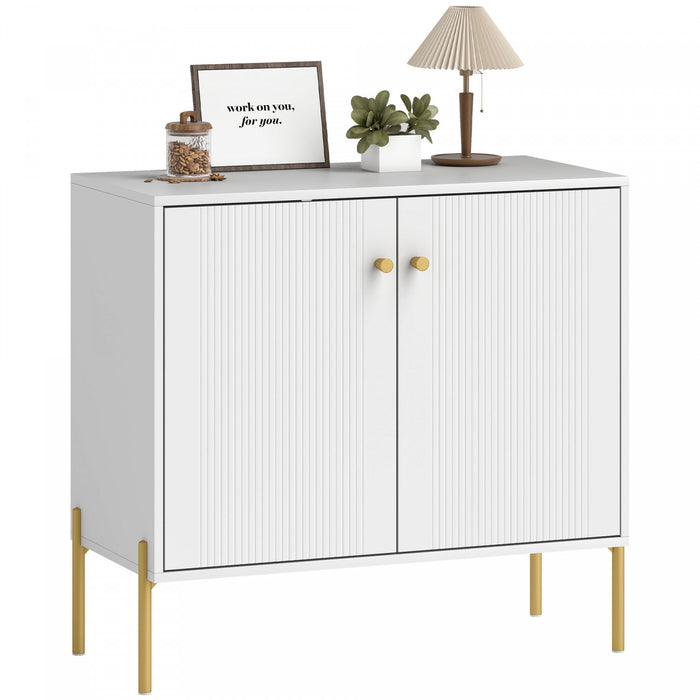HOMCOM Sideboard with Fluted Doors, 32\" Modern Buffet Cabinet, White