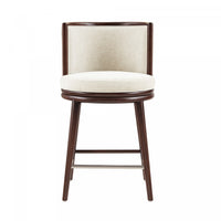 Evalyn Modern Wood Upholstered Counter Stool in Cream