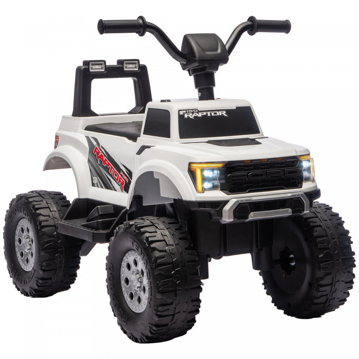 Qaba 12V Kids Ride on Truck Car, Licensed Ford F-150 Electric Car for Kids with Headlight, Horn, Battery Powered Electric Vehicle for Ages 2-5 Boys Girls, White