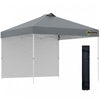 Outsunny 10' X 10' Pop Up Canopy Tent With Sidewall And Bag, Grey