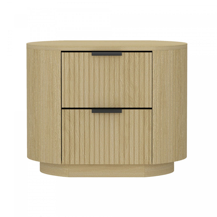 Olivia Modern 27\" Nightstand in Natural Oak (2-Drawer)