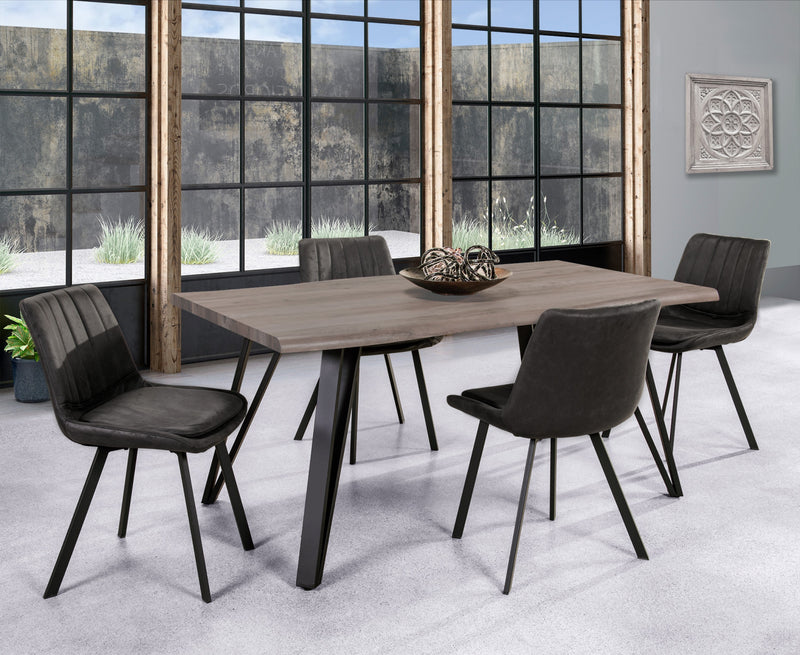 Kerri Dining Chair, Charcoal Faux Leather (set Of 2)