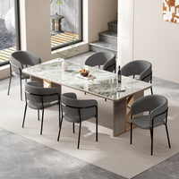 Ethan Set of 6 Modern Corduroy Upholstery Side Chair with Angled Legs and Adjustable Feet,Grey Dining Chair 