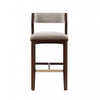 Patricia Modern Wood Upholstered Barstool in Linen Bar Stool