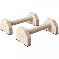 Soozier Push up Handles, Wooden Parallettes Bars with Non-Slip Base Natural
