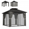 Outsunny 10' x 10' Hardtop Gazebo Canopy with Double Galvanized Steel Roof