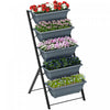 Outsunny 5-Tier Raised Garden Bed Plant Flower Pots w/ Leaking Holes Grey