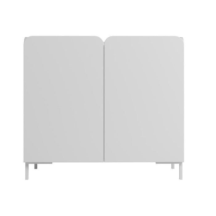 Manhattan Comfort Mid-century Modern Bogardus Accent Cabinet With 4 Shelves In White