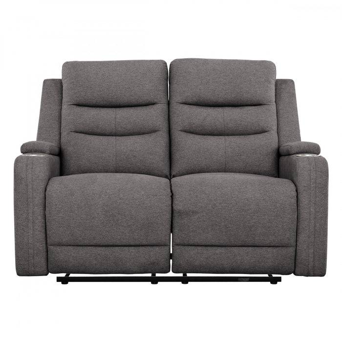 Preston 54 in. Upholstered Power Reclining Loveseat - Grey