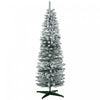 Homcom Pencil Artificial Christmas Tree With Snow-flocked Branches