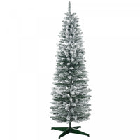 Homcom Pencil Artificial Christmas Tree With Snow-flocked Branches