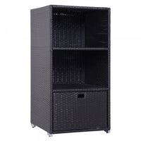 Outsunny Outdoor Storage Cabinet, Patio Storage Box Rack Rattan Wicker Pool Towel Valet Organizer Po