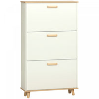 HOMCOM 12 Pair Shoe Storage Cabinet w/ Flip Drawers for Entryway White