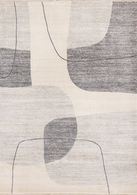 Olivia Grey Black Cream Geometric Rug, 7'10