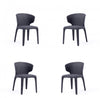 Conrad Mid-Century Modern Upholstered Dining Chair in Black - Set of 4