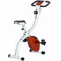 Soozier Foldable Exercise Bike With 8-level Resistance And Wheels, Red