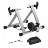 Soozier Bike Trainer Magnetic Bicycle Stand Indoor Exerciser W/ Quick Release Skewer, 5 Levels Resistance Silver
