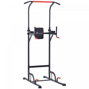 Soozier Adjustable Power Tower With Pull Up And Dip Bar, Home Gym Workout