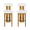 Sophia Indoor Modern Rubberwood Bar Stool Set of 2 with Supportive Backrest,White&Walnut | Sophia – Lot de 2 tabourets de bar modernes d’interieur en bois d’hevea avec dossier de soutien, coloris blanc et noyer
