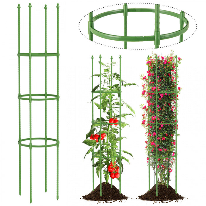Costway 2-pack Garden Trellis 57\" Plant Support & Tomato Cages With Adjustable Height