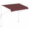 Outsunny 10x5ft Manual Retractable Awning, Patio Sun Shade Canopy Shelter With 5.6-9.2ft Support Pole, Water Resistant Uv Protector, For Window, Door, Porch, Deck, Wine Red