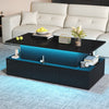 Daniel Lift-Top Coffee Table with LED Lighting and 4 Drawers,Black
