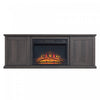 Franklin Modern Farmhouse 2-Piece Electric Fireplace in Black and Brown