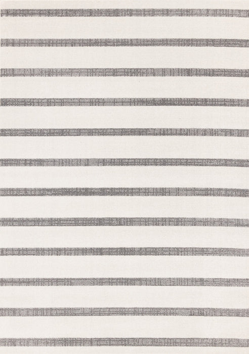 Covington Grey White Striped Rug, 5'3\" x 7'7\" Indoor Area Rug